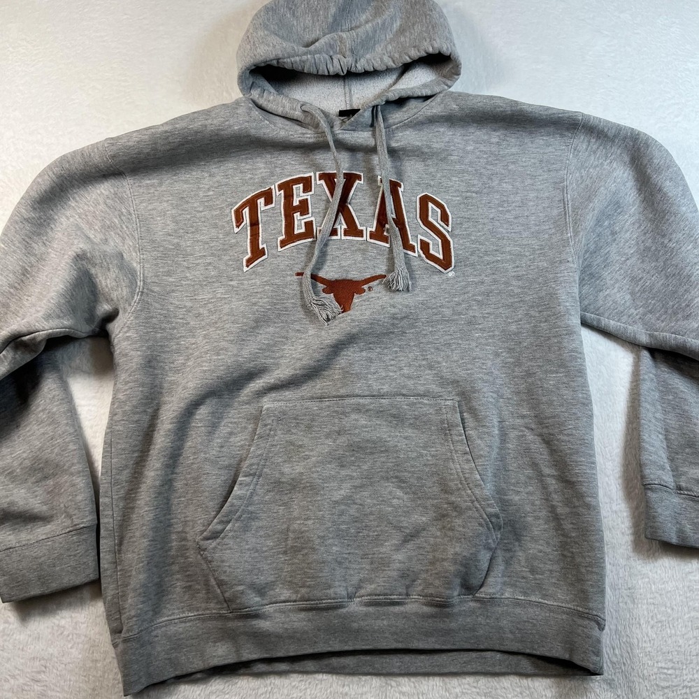 Texas Longhorns Sweatshirt Mens XL‎ Gray NCAA Football Hoodie Genuine Stuff